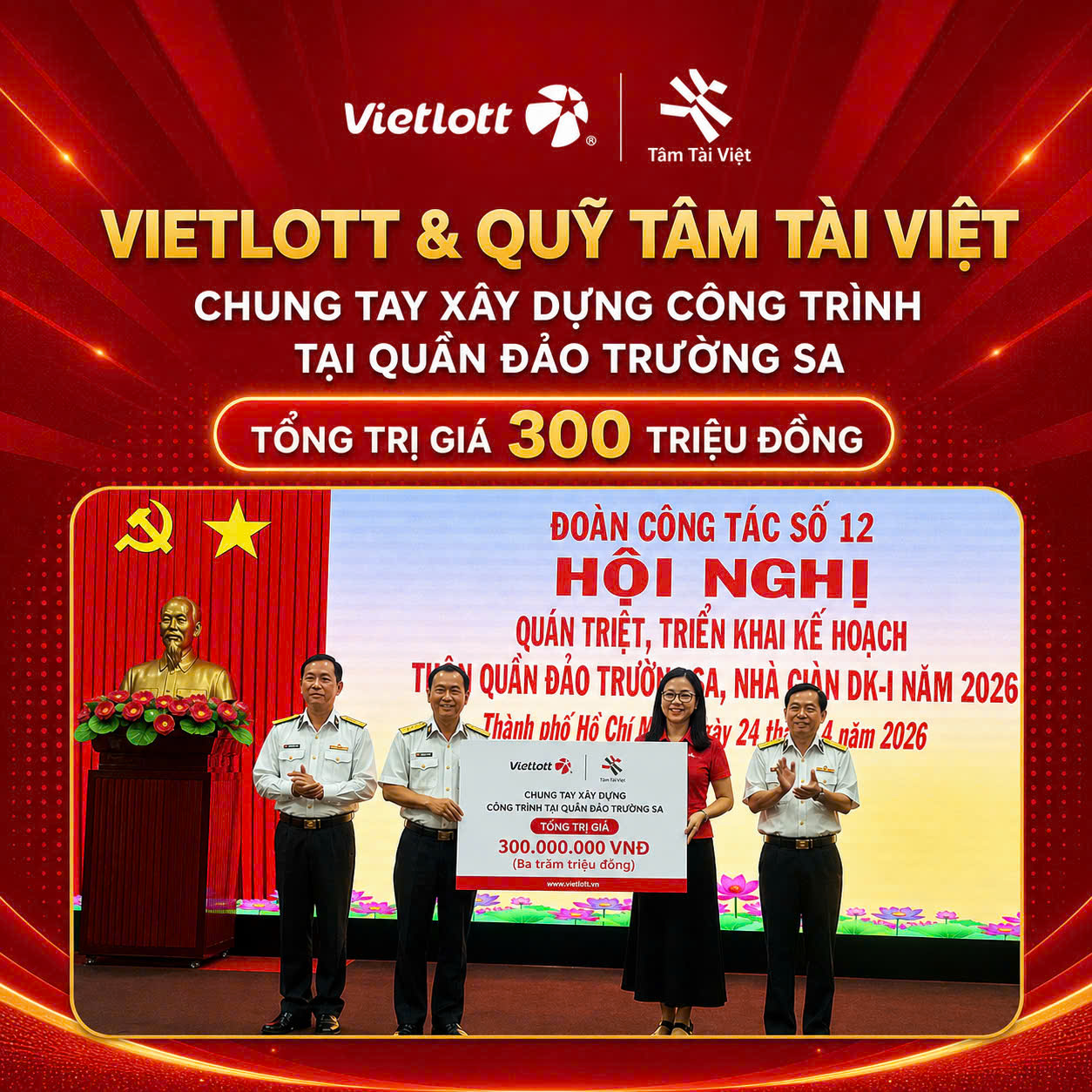 Vietlott và Quỹ Tâm Tài Việt Chung Tay Xây Dựng Công Trình Ý Nghĩa Tại Quần Đảo Trường Sa