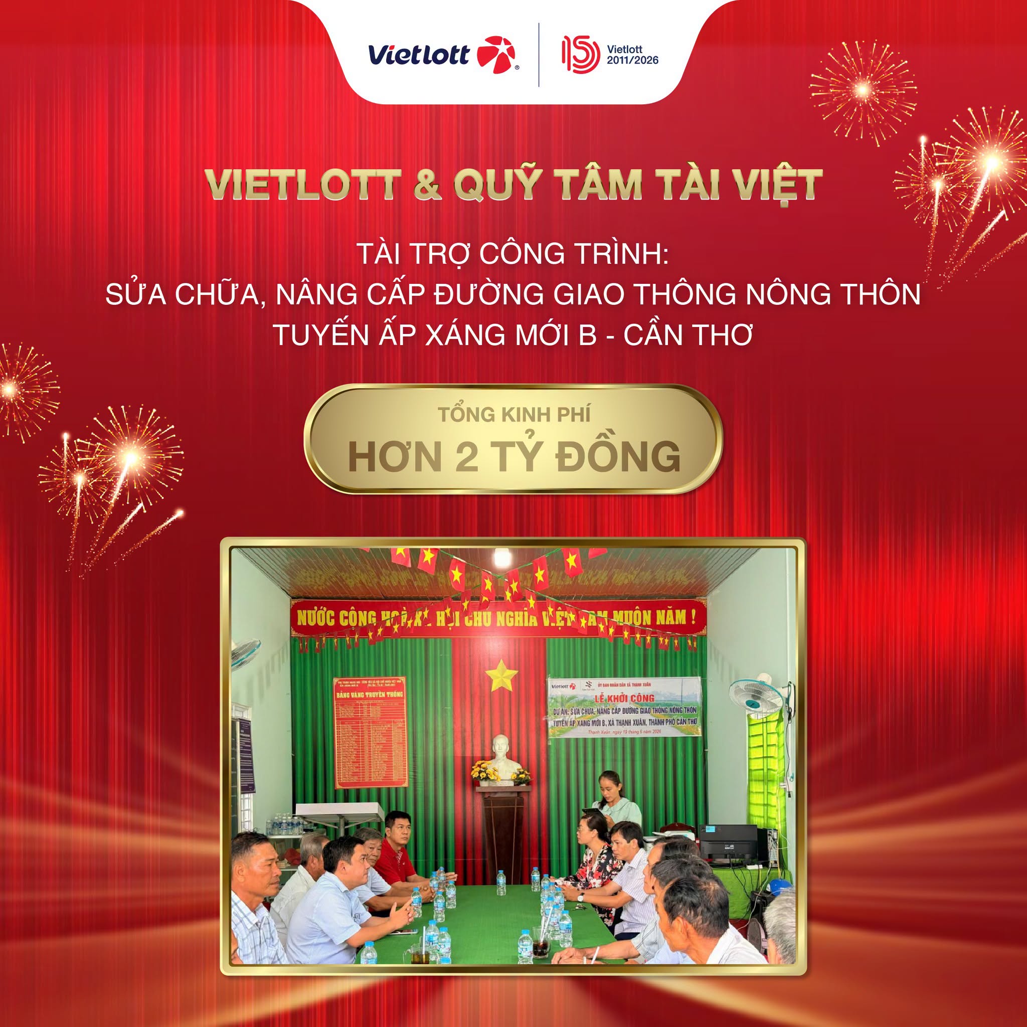 Vietlott và Quỹ Tâm Tài Việt chung tay kiến tạo hạ tầng giao thông nông thôn tại Cần Thơ