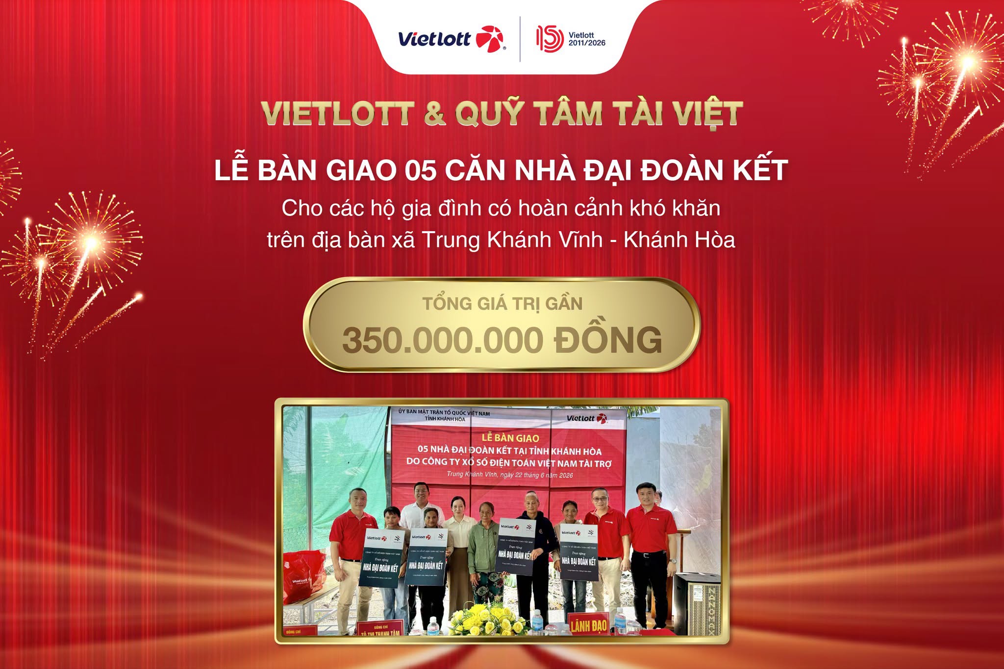 Vietlott trao tặng 05 Mái ấm Đại đoàn kết, tiếp sức người dân Khánh Hòa vươn lên