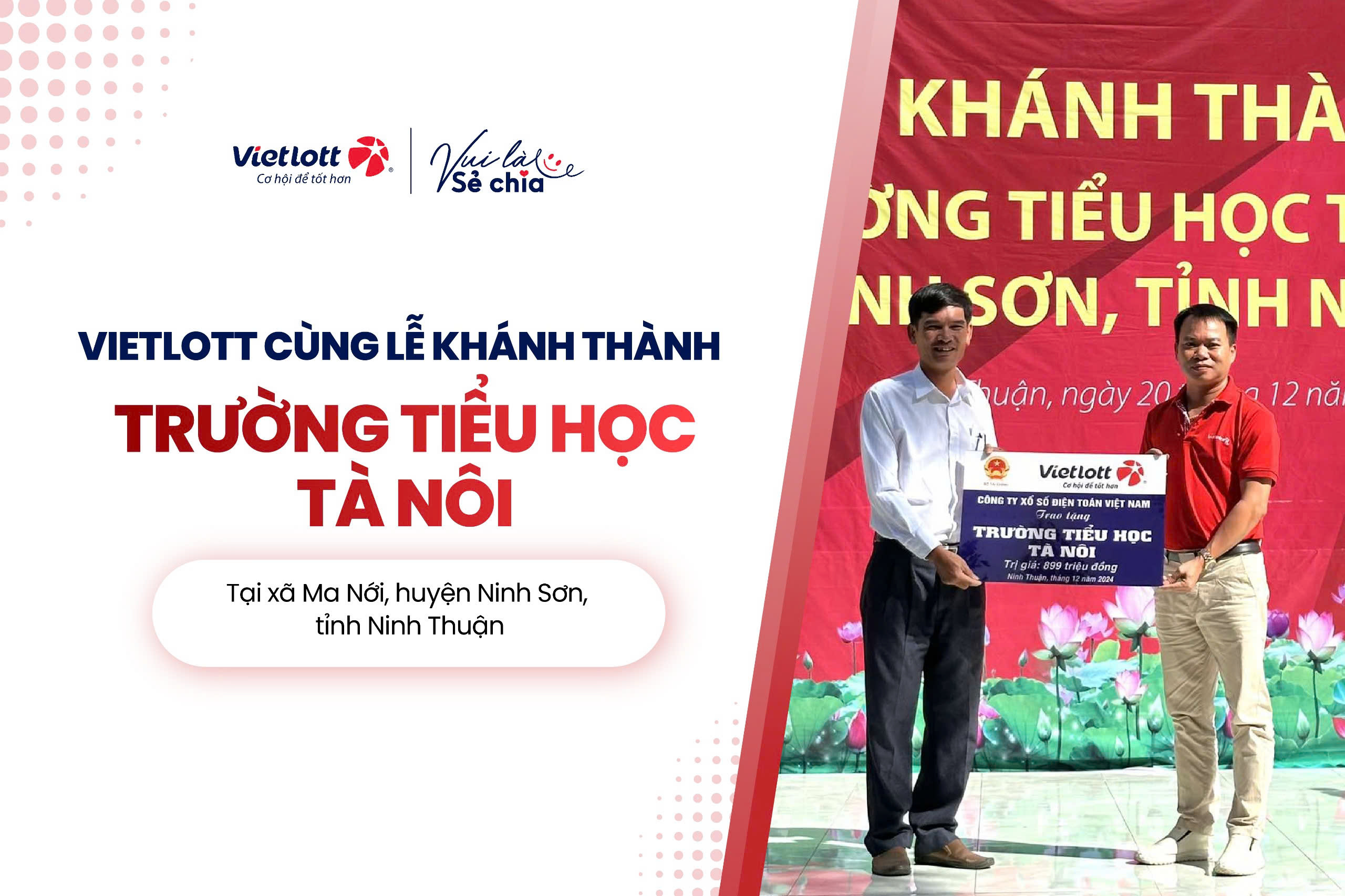 Vietlott Đồng Hành Cùng Giáo Dục vùng cao: Khánh Thành Trường Tiểu Học Tà Nôi, Ninh Thuận